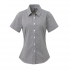 WOMEN'S SHORT SLEEVE GINGHAM MICROCHECK SHIRT