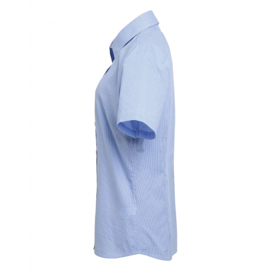 WOMEN'S SHORT SLEEVE GINGHAM MICROCHECK SHIRT