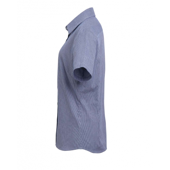 WOMEN'S SHORT SLEEVE GINGHAM MICROCHECK SHIRT