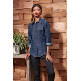 WOMEN'S JEANS STITCH DENIM SHIRT