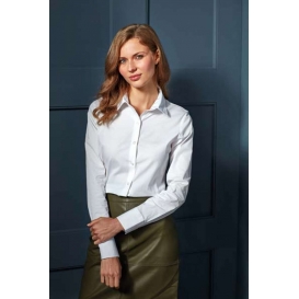 WOMEN'S STRETCH-FIT COTTON POPLIN LONG SLEEVE SHIRT