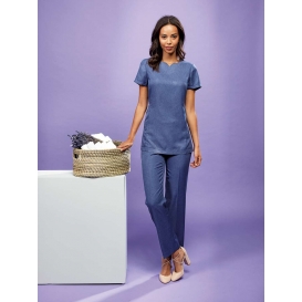 ‘VIOLA' LINEN-LOOK CUT NECK BEAUTY TUNIC