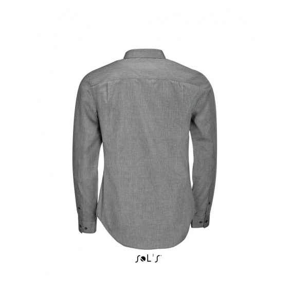 BARNET MEN - LONG SLEEVE HEATHER POPLIN SHIRT