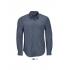 BARNET MEN - LONG SLEEVE HEATHER POPLIN SHIRT