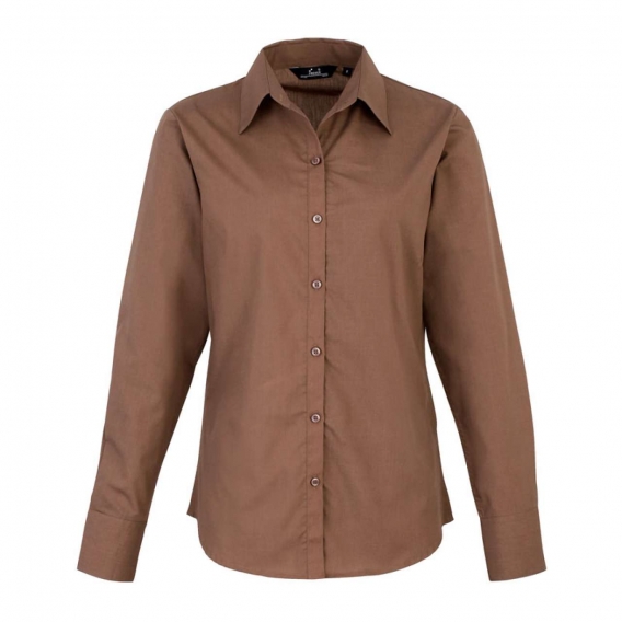 WOMEN'S LONG SLEEVE POPLIN BLOUSE