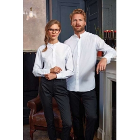 BANDED COLLAR 'GRANDAD' LONG SLEEVE SHIRT