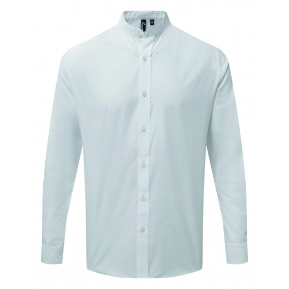 BANDED COLLAR 'GRANDAD' LONG SLEEVE SHIRT