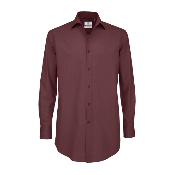 Poplin Shirt Black Tie Long Sleeve / Men