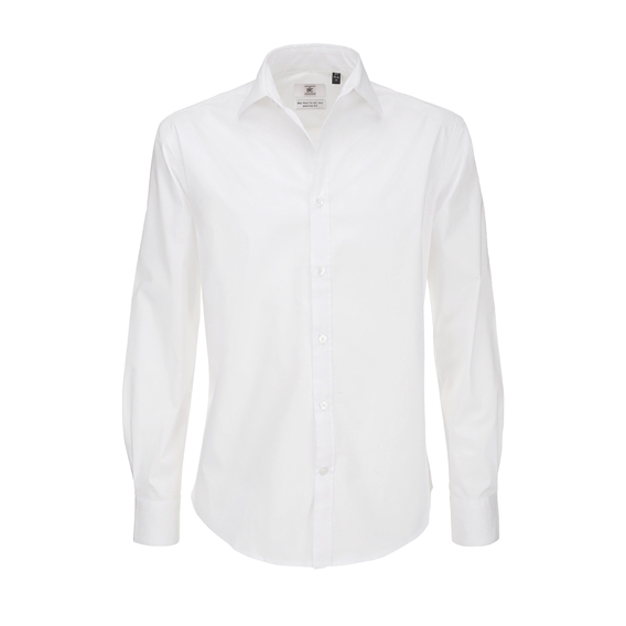 Poplin Shirt Black Tie Long Sleeve / Men