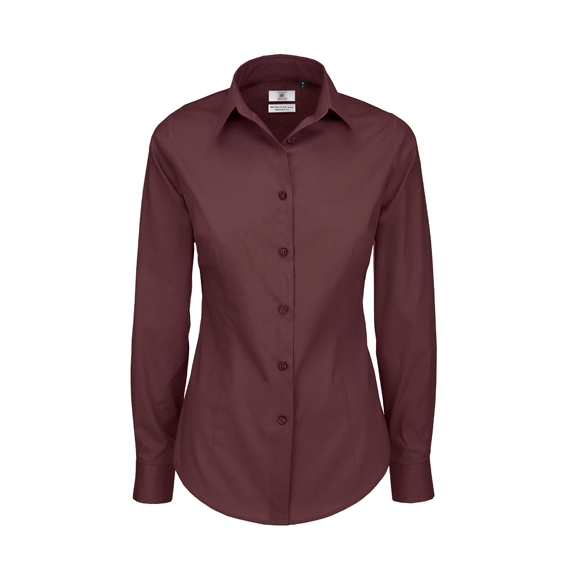 Poplin Shirt Black Tie Long Sleeve / Women