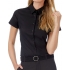 Poplin Shirt Black Tie Short Sleeve / Women