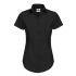 Poplin Shirt Black Tie Short Sleeve / Women
