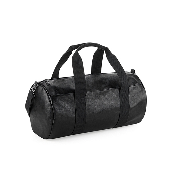 Faux Leather Barrel Bag