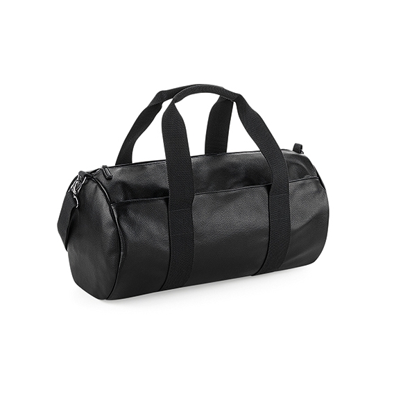 Faux Leather Barrel Bag