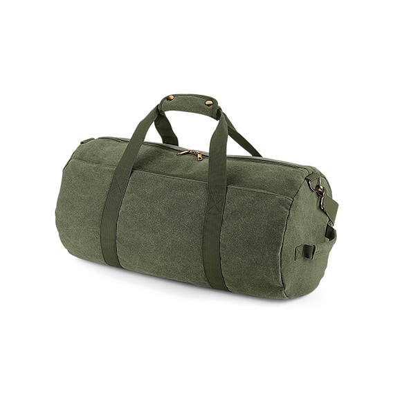 Vintage Canvas Barrel Bag