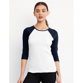3/4-Sleeve Contrast Raglan T-Shirt