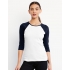 3/4-Sleeve Contrast Raglan T-Shirt