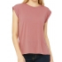 Women`s Flowy Muscle Tee with Rolled Cuff