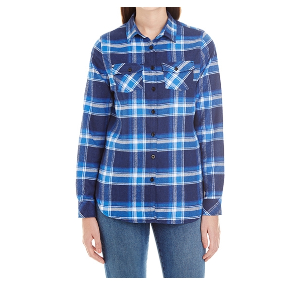 Women`s Woven Plaid Flannel Shirt