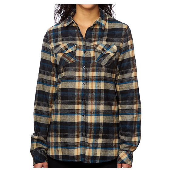 Women`s Woven Plaid Flannel Shirt