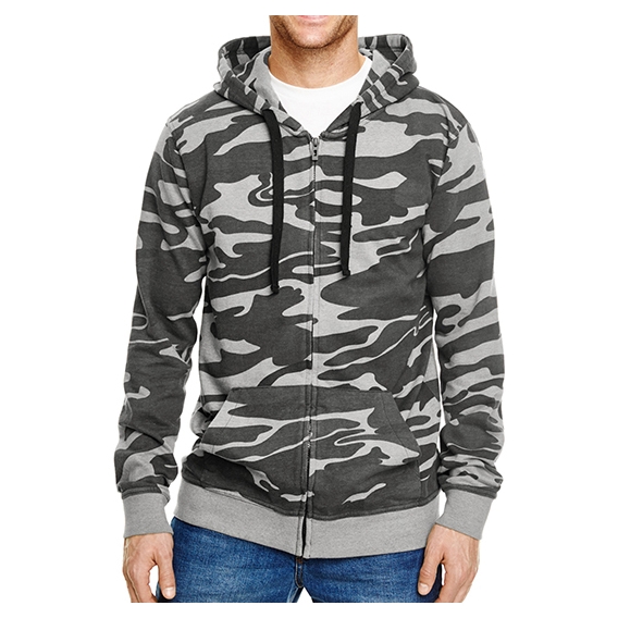 Full Zip Camo Hooded Sweat Jacket