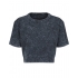 Ladies` Acid Washed Cropped Tee