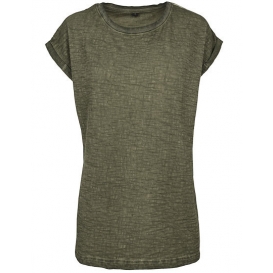 Ladies` Spray Dye Extended Shoulder Tee