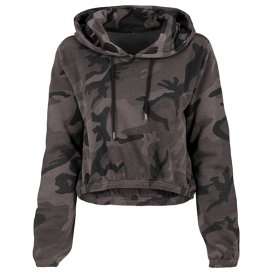 Ladies` Camo Cropped Hoody