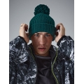 Engineered Knit Ribbed Pom Pom Beanie