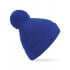 Engineered Knit Ribbed Pom Pom Beanie