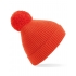 Engineered Knit Ribbed Pom Pom Beanie