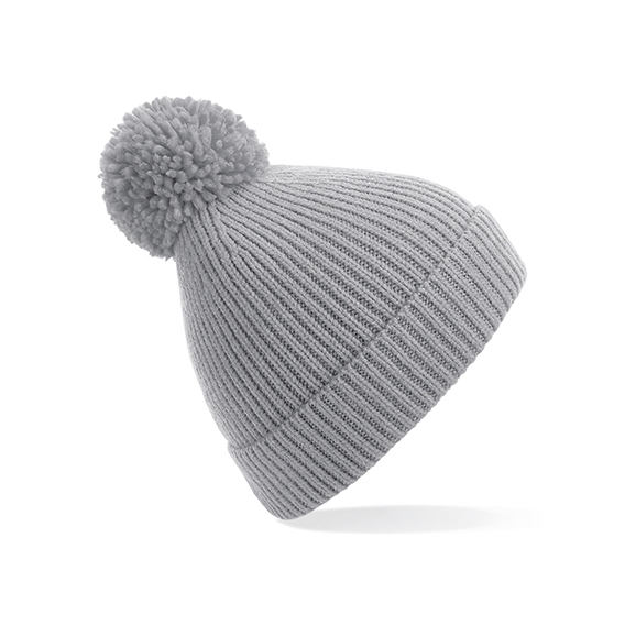 Engineered Knit Ribbed Pom Pom Beanie