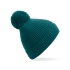 Engineered Knit Ribbed Pom Pom Beanie