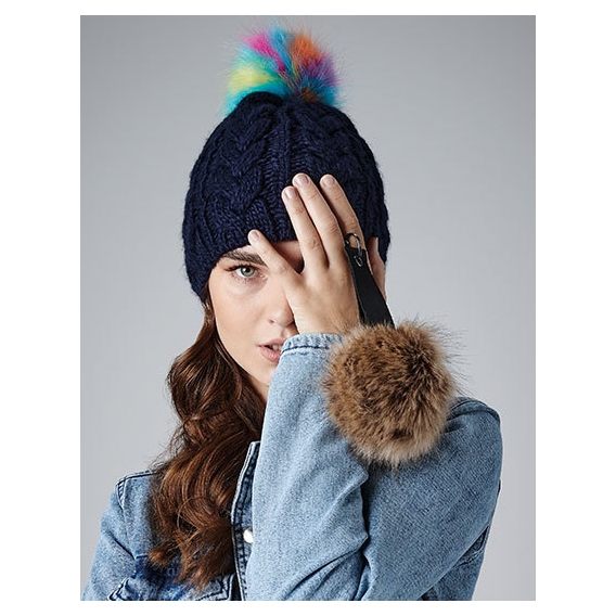 Faux Fur Pop Pom Key Ring