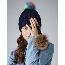 Faux Fur Pop Pom Key Ring