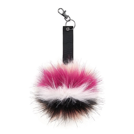 Faux Fur Pop Pom Key Ring