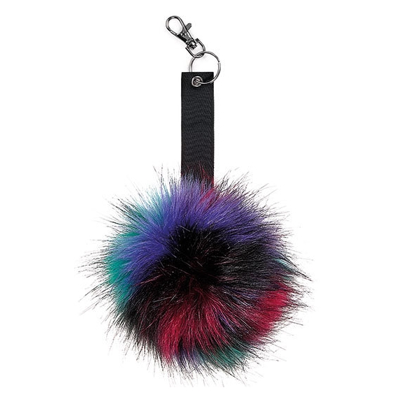 Faux Fur Pop Pom Key Ring