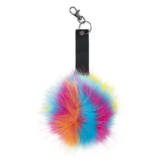 Faux Fur Pop Pom Key Ring