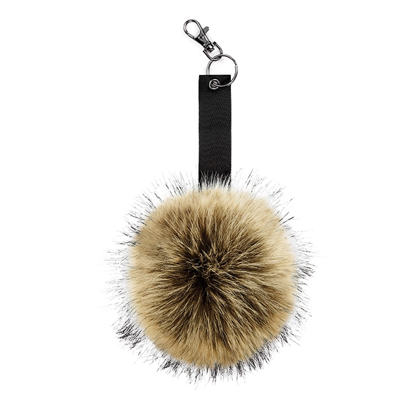 Faux Fur Pop Pom Key Ring
