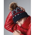 Fair Isle Faux Fur Pop Pom Beanie