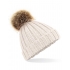 Junior Faux Fur Pom Pom Chunky Beanie