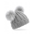 Infant Faux Fur Double Pom Pom Beanie