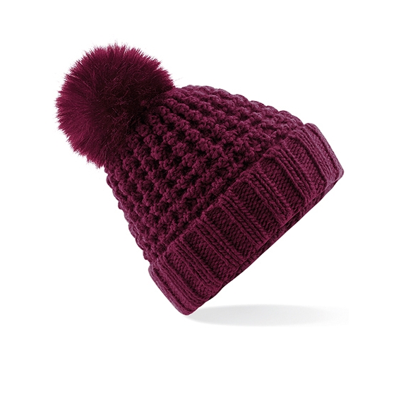 Popcorn Faux Fur Pop Pom Beanie