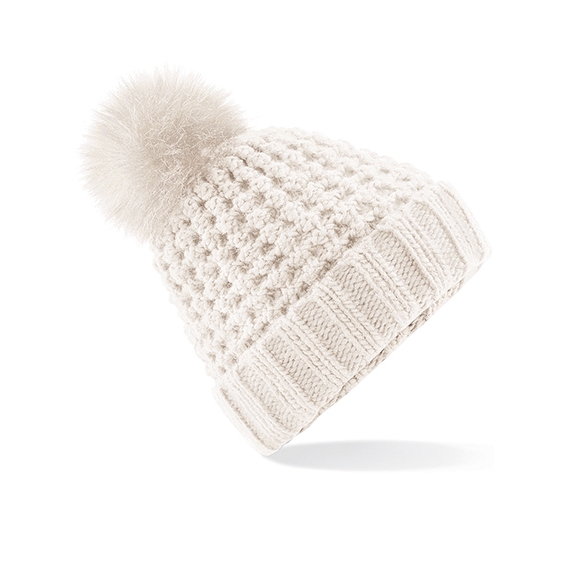 Popcorn Faux Fur Pop Pom Beanie
