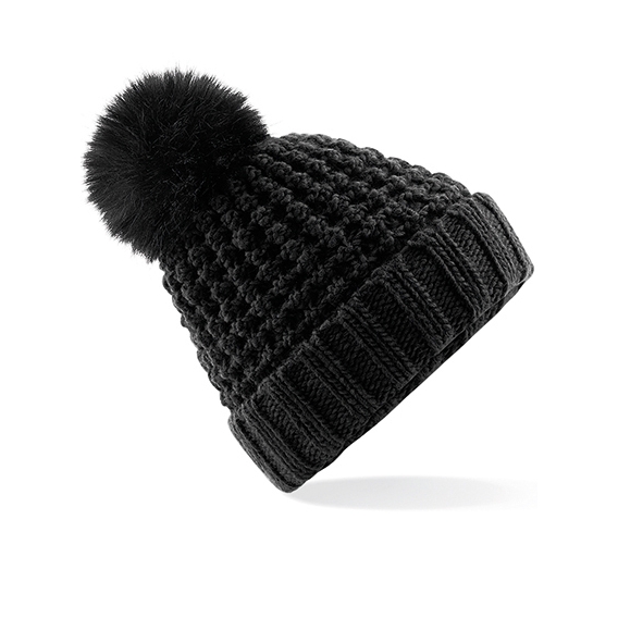 Popcorn Faux Fur Pop Pom Beanie