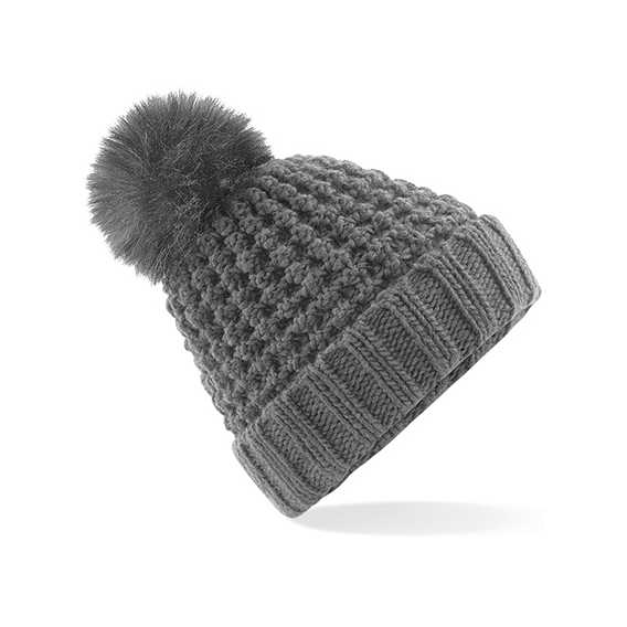 Popcorn Faux Fur Pop Pom Beanie