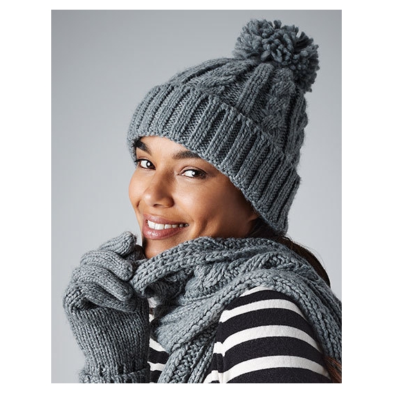 Cable Knit Melange Beanie