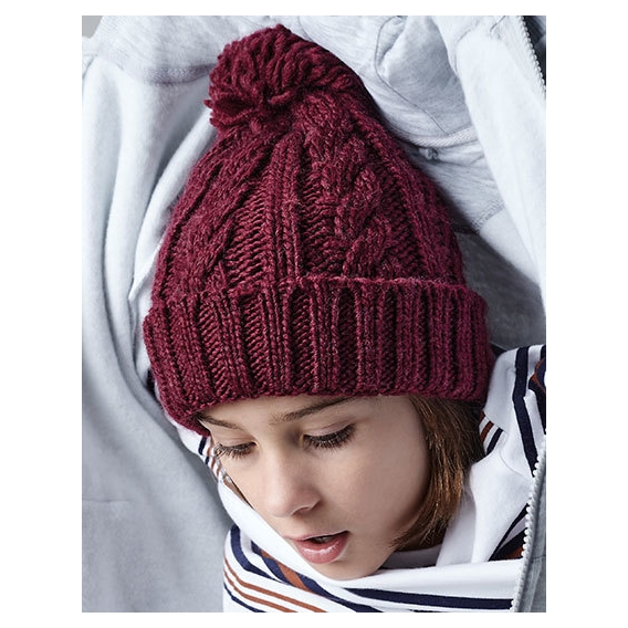 Junior Cable Knit Melange Beanie