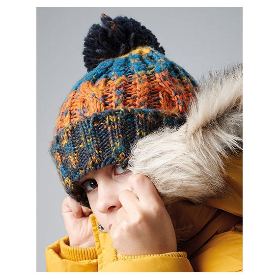 Junior Corkscrew Pom Pom Beanie