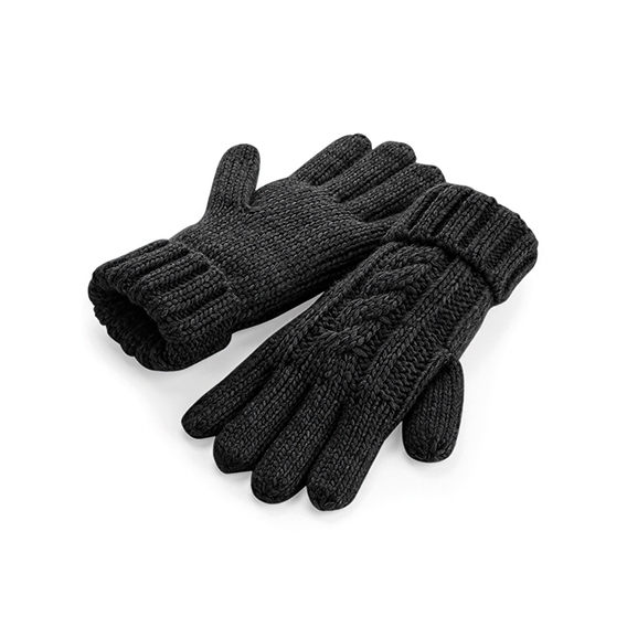 Cable Knit Melange Gloves